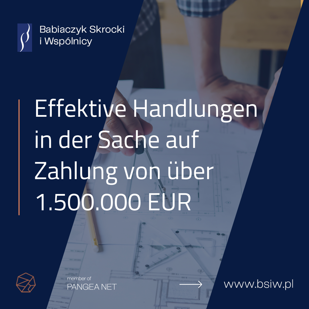Effektive Handlungen in der Sache auf Zahlung von über 1.500.000 EUR