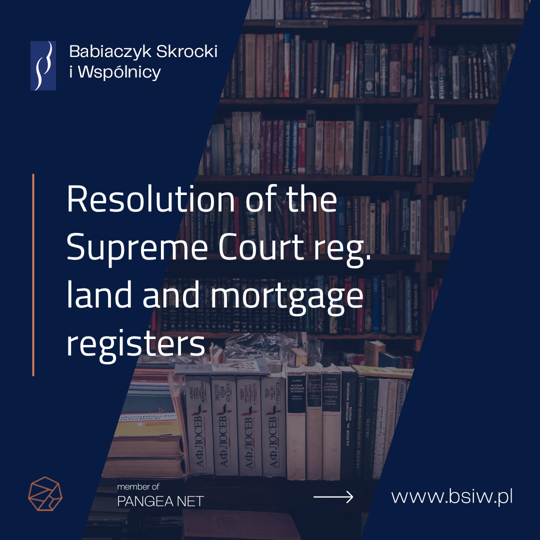 An interesting resolution of the Supreme Court concerning land and mortgage registers